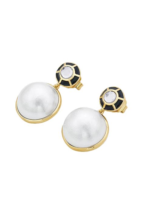 Buy Isharya Ayaana Enamel And Pearl Drop Earrings Online Aza Fashions