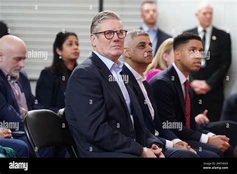 Mayor Of London Sadiq Khan Centre Right With Labour Party Leader Sir