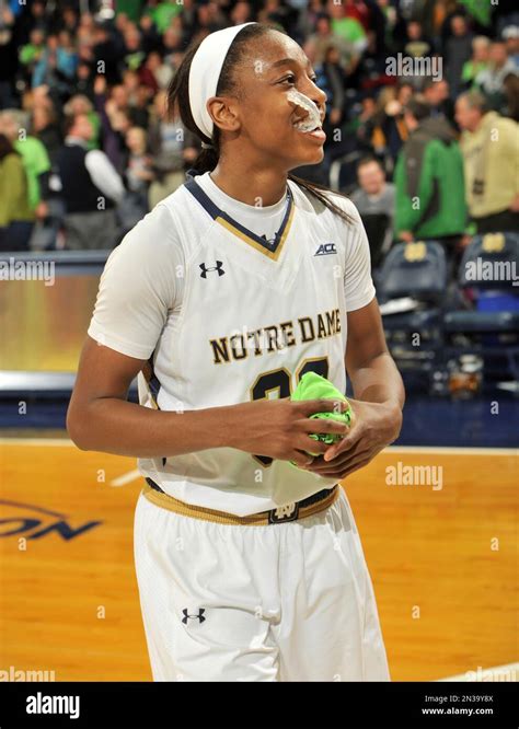 Notre Dame guard Jewell Loyd reacts after an NCAA college basketball ...