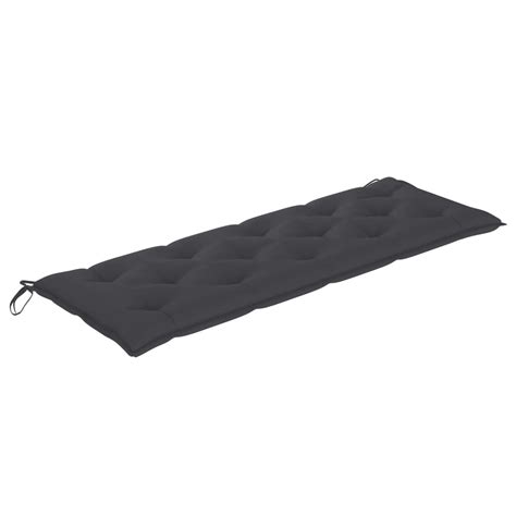 LIA Banc De Jardin Avec Coussin Anthracite 150 Cm Teck Massif