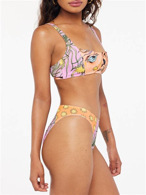 Savage X Alice Bloomfield High Leg Bikini Panty In Multi Pink