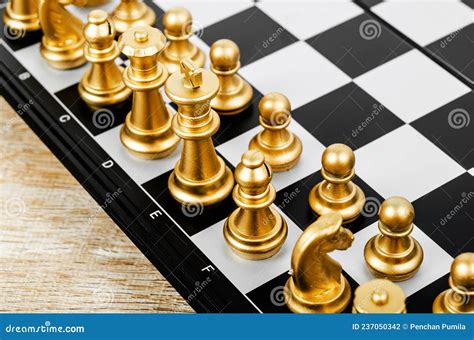 Gold Chess On Chess Board Game For Business Metaphor Leadership Royalty