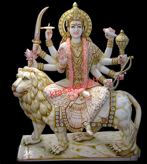 White Makrana Marble Durga Maa Statue At Rs Marble Durga Statue