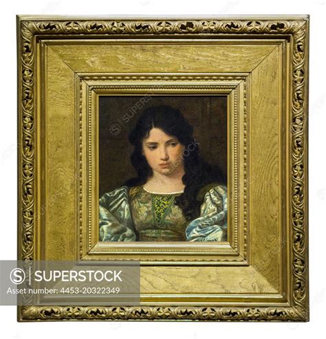 Eugenia Head Of A Roman Girl Oil On Canvas Elihu Vedder