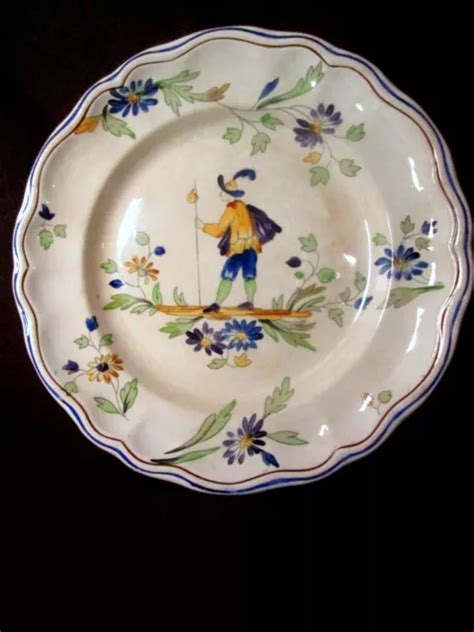 PLAT À GATEAU Service Moustiers LONGCHAMP Faience Earthenware dish