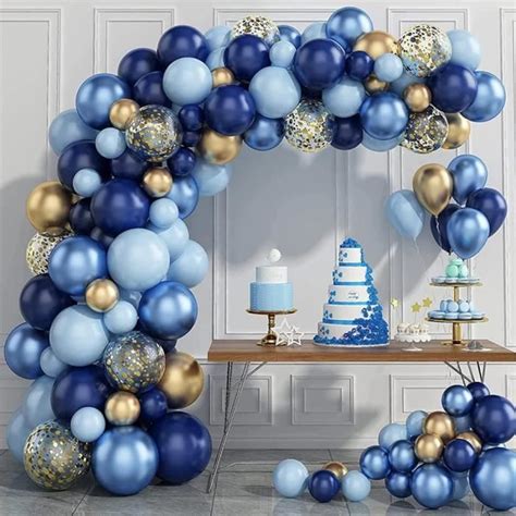 Ballons Guirlande Bleu Marine Ballon Arche Bleu Foncé Or pour Fête