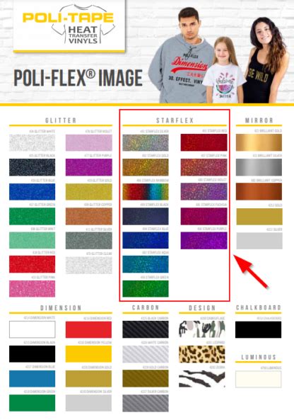 VINILO TEXTIL POLI FLEX IMAGE STARFLEX SELECCIONAR OPCIONES DE COLORES