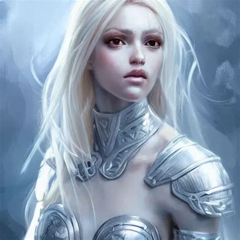 Fantasy Woman Long Blonde Hair White Armor Highly Stable Diffusion