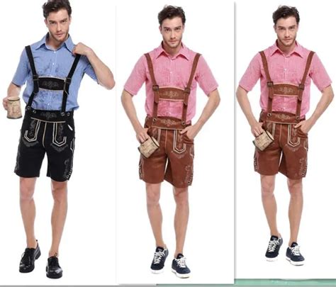 Alem N B Varo Cerveza Deluxe Hombres Faux Suede Lederhosen Oktoberfest