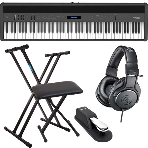 Roland FP-60X Portable Digital Piano (Black), Keyboard Stand, Bench ...