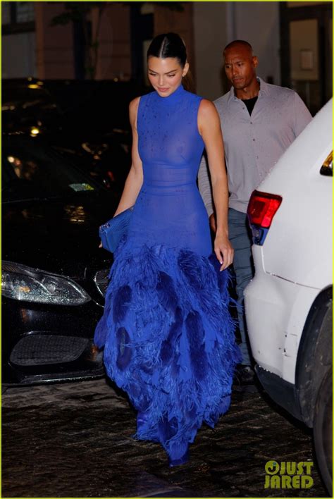 Kendall Jenner Wears Blue Sheer Outfit To Chanel Event In Nyc Photo