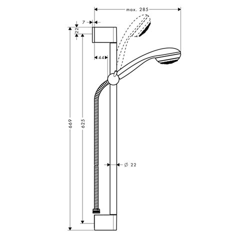 Hansgrohe Crometta Hand Shower Set With Shower Bar Mm Stiles