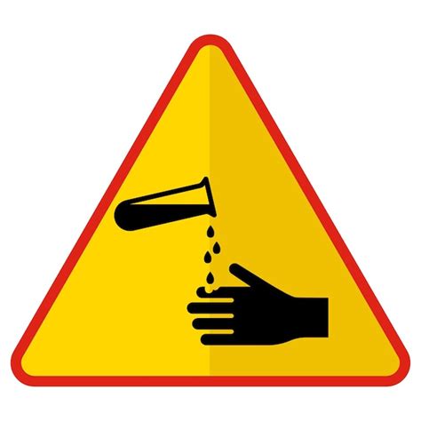 Premium Vector Avoid To Touch With Naked Hands Concept Corrosive Red