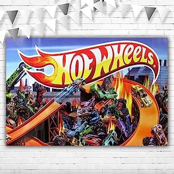Amazon Hot Wheels Backdrop For Birthday Party 5x3ft Happy Birthday Hot Wheels Cars