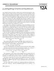 Le Chatelier S Lab Pdf CHEMICAL EQUILIBRIUM Investigating Chemical