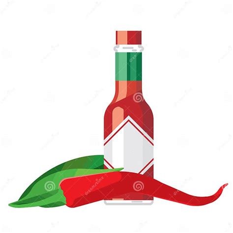 Hot Chilli Pepper And Sauce Glass Bottle Stock Vector Illustration Of Vitamin Bottle 85749912