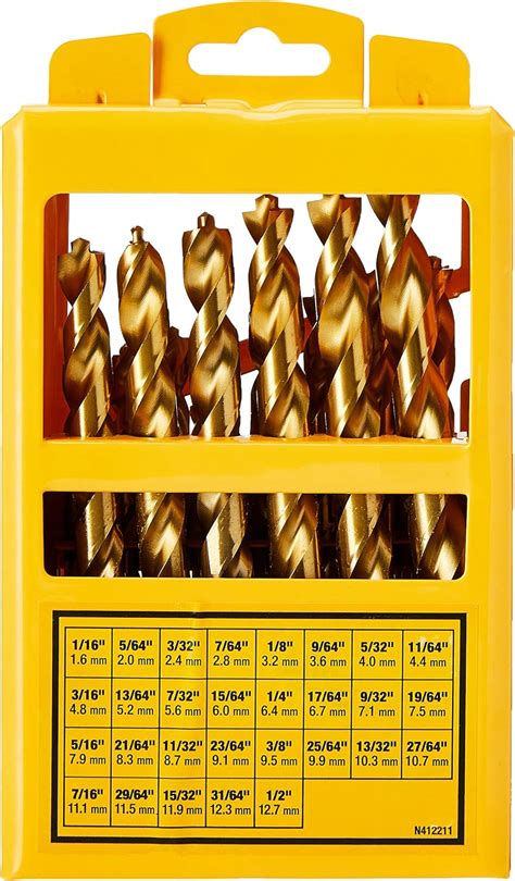 Dewalt Titanium Nitride Coated Drill Bit Set With Pilot Point Piece