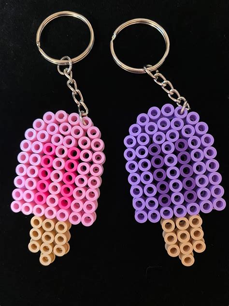 Perler Bead Keychain Popsicle Perler Bead Keychain Etsy