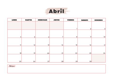 Calendario Abril 2022 Para Imprimir