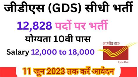 भरतय डक सव म सध भरत India Post GDS Recruitment 2023 Post