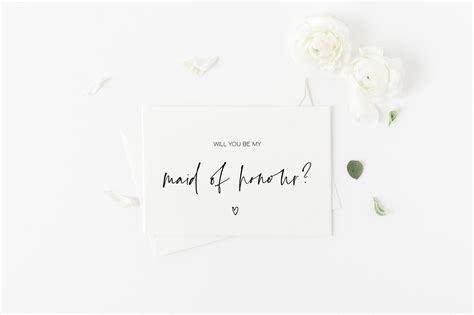 Will You Be My Maid Of Honor Proposal Card Bridesmaid Asking Etsy