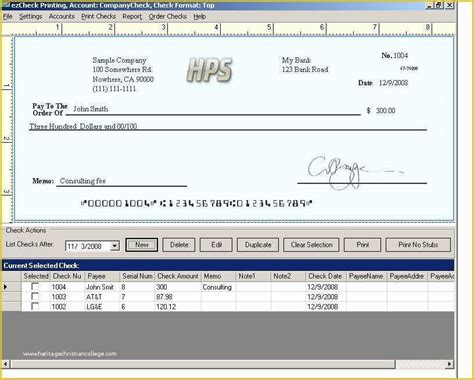 Free Business Check Printing Template Of Ezcheckprinting Business ...