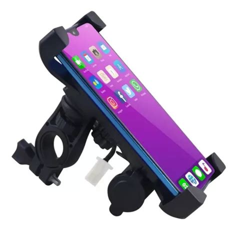 Base Soporte Porta Celular Para Motocicleta Con Cargador Usb