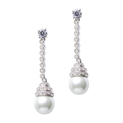 Freshwater Pearl Drop Earrings Cz By Kenneth Jay Lane