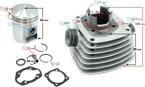 Części motocyklowe Moretti Cylinder Tlok Pierścienie Do Wsk 125 Prl