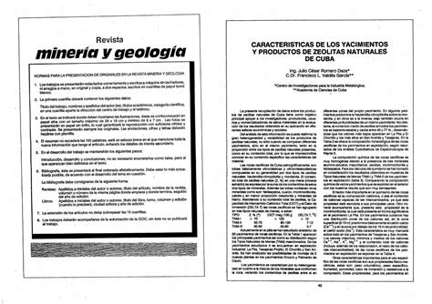 PDF Revista minería geología Y PRODUCTOS DE ZEOLITAS PDFSLIDE NET