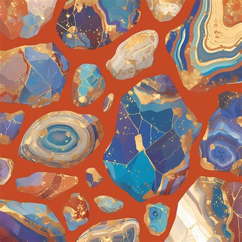 Premium Photo Vibrant Geodes In A Golden Frame