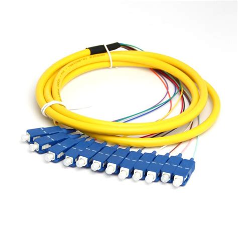 Sc 12 Core Fanout Fiber Optic Pigtails Sm Simplex 12 Core Optical Fiber