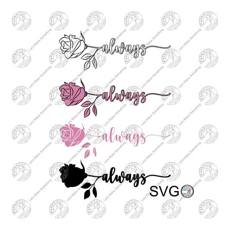 Always Word in Rose Stem SVG layered Word in Stem Base and - Etsy UK