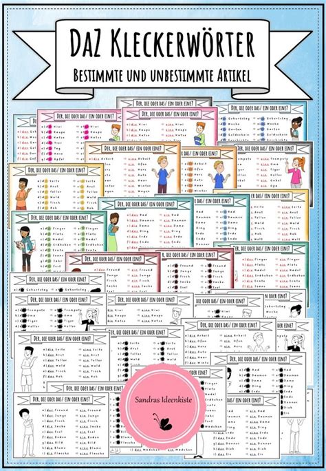DaZ Kleckerwörter bestimmte und unbestimmte Artikel der das