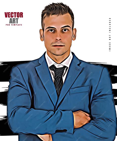 premium psd vectorart portrait photo effect template