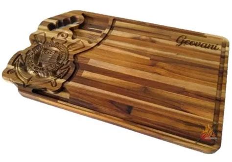 Tabla De Carne Para Barbacoa De Madera Maciza Corinthians MercadoLibre