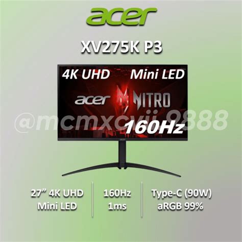 Acer Nitro Xv K P Gaming Monitor K Mini Led Gaming Monitor