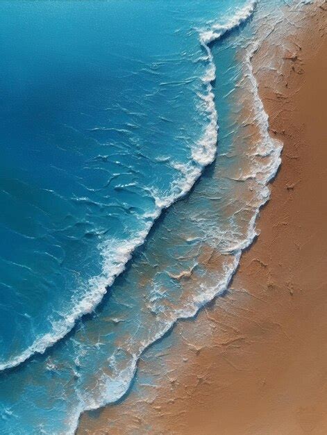 Premium AI Image | Blue waves on the beach wallpaper