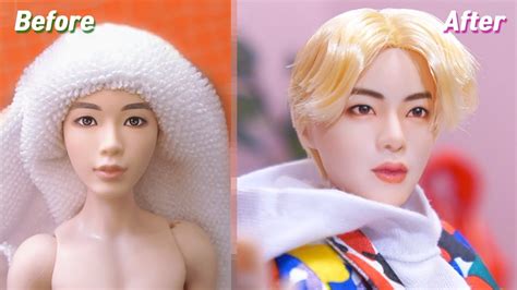 Bts Jin 진 X Mattel Dolls Repaint 방탄소년단 마텔 인형 리페인팅 Fashion Doll Youtube