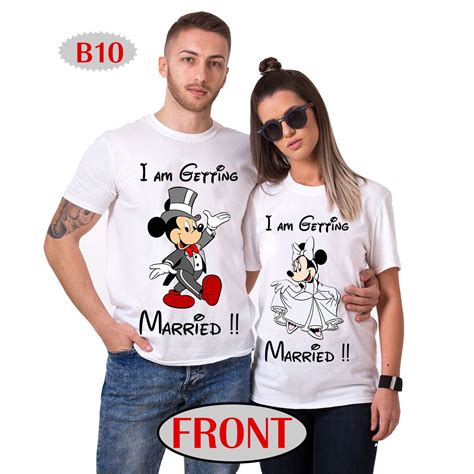 B10 Disney Bride And Groom Shirts Disney Couple Shirts Wedding Etsy