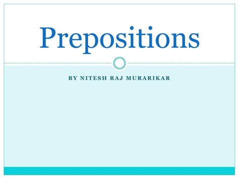 Preposition Special Cases Ppt