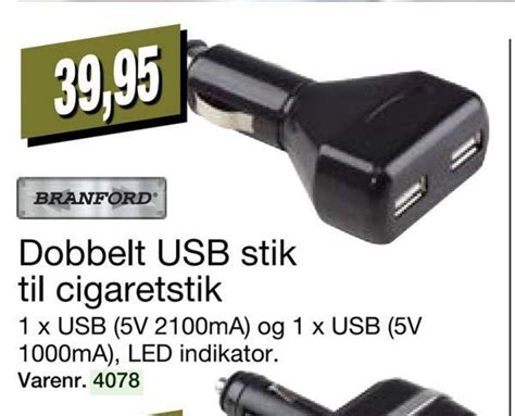 Dobbelt Usb Stik Til Cigaretstik Tilbud Hos Harald Nyborg