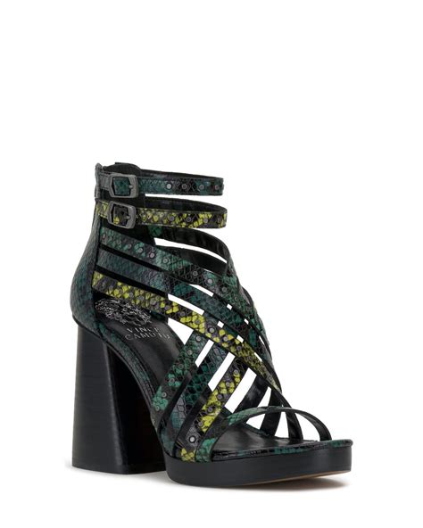 Vince Camuto Nanthie Strappy Block Heel Sandal In Black Lyst