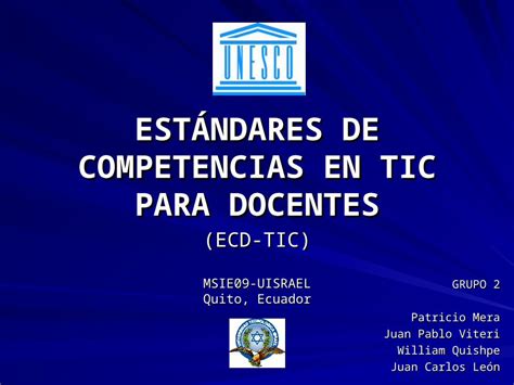 Ppt Estándares De Competencias En Tics Para Docentes Dokumentips