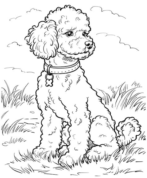 50s Poodle Coloring Sheet Coloring Pages