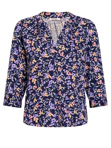 Violette Blaue Gebl Mte Bluse Mit Dreiviertel Rmeln Orsay Orsay At