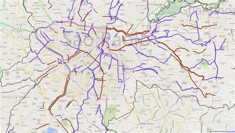 Mapa das faixas exclusivas de ônibus em São Paulo Download Scientific