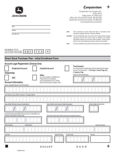 Fillable Online Computershare Enrollment Form Pdf Fax Email Print