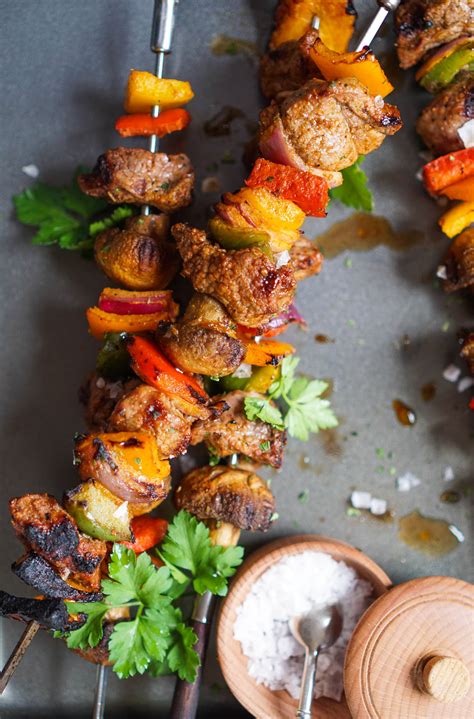 Marinated And Grilled Lamb Or Steak Shish Kabobs