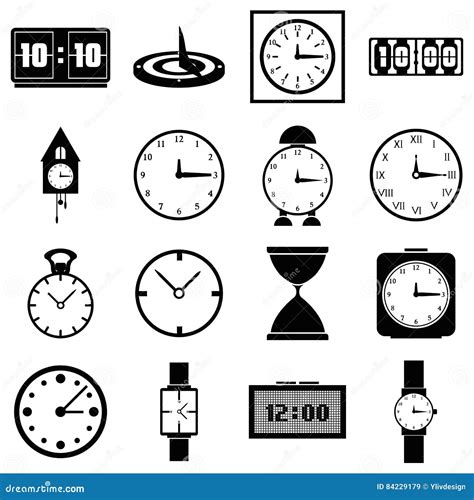 Clocks Icons Set Simple Style Stock Vector Illustration Of Minute Alarm 84229179